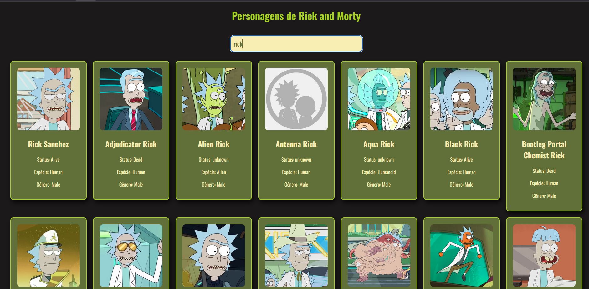 Rick and Morty API App