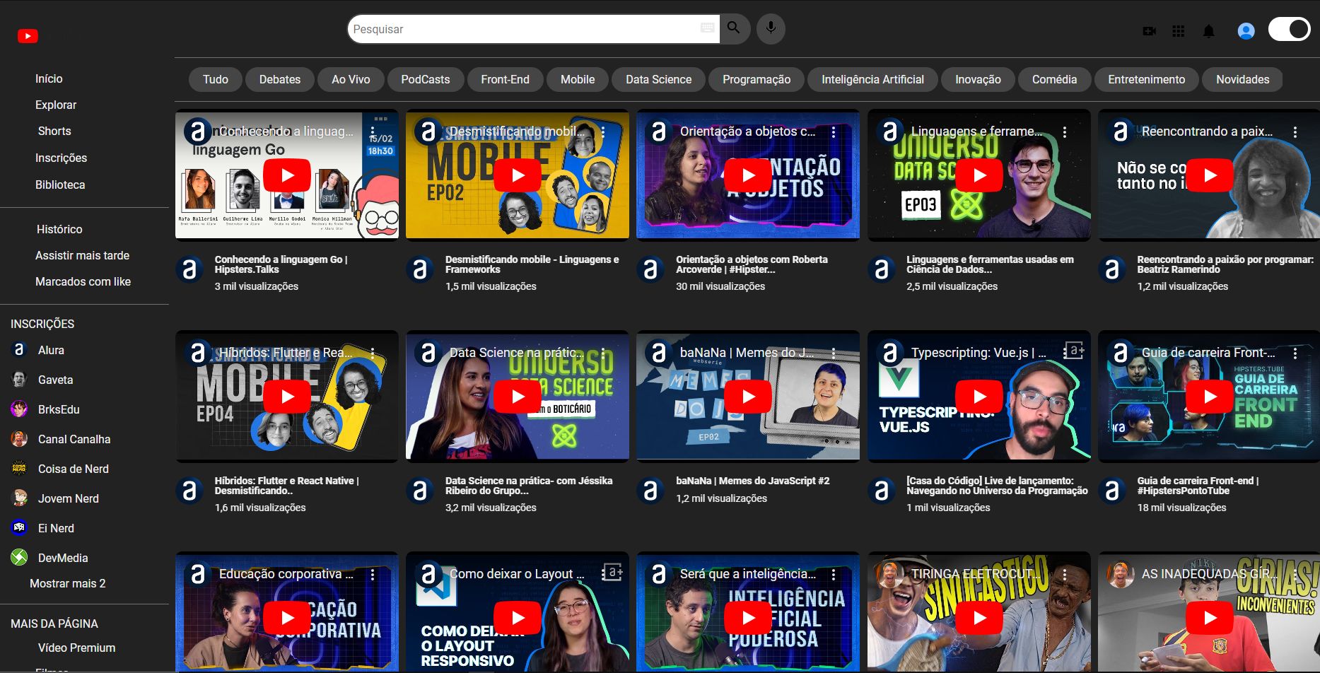 YouTube Simples com API